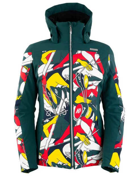 Veste de ski Ecandies imprimée vert/multicolore