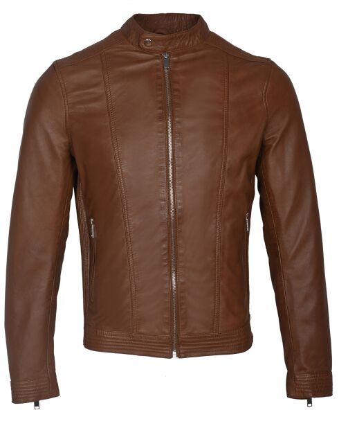 Veste en Cuir Corto cognac