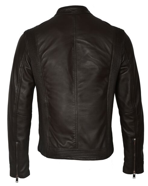 Veste en Cuir Corto marron foncé