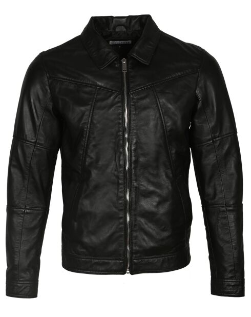 Veste en Cuir Micky noire