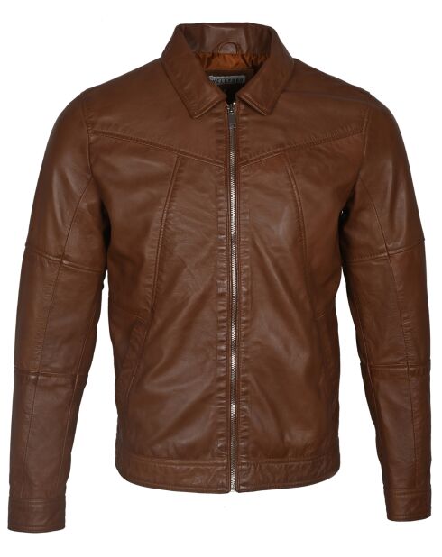 Veste en Cuir Micky cognac