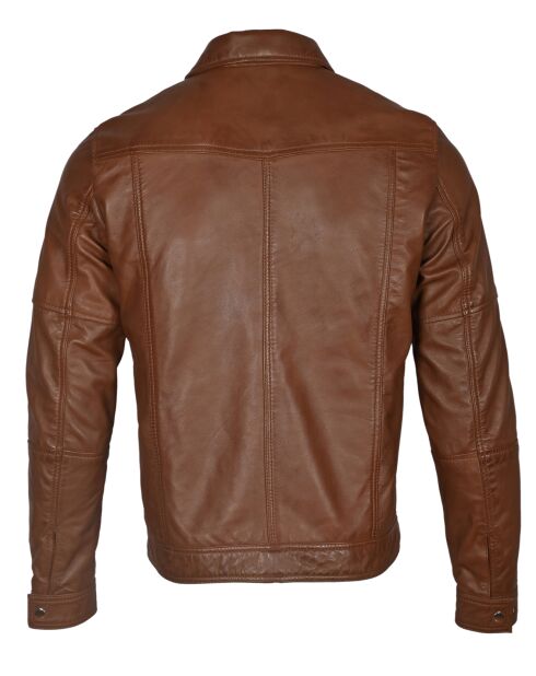 Veste en Cuir Micky cognac