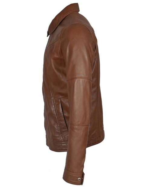 Veste en Cuir Micky cognac