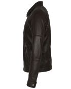 Veste en Cuir Micky marron foncé