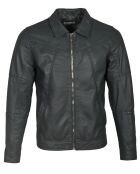 Veste en Cuir Micky gris foncé