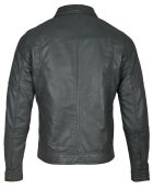Veste en Cuir Micky gris foncé