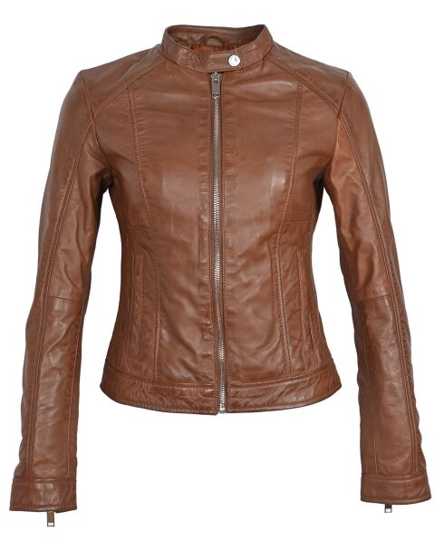 Veste en Cuir Josepha cognac