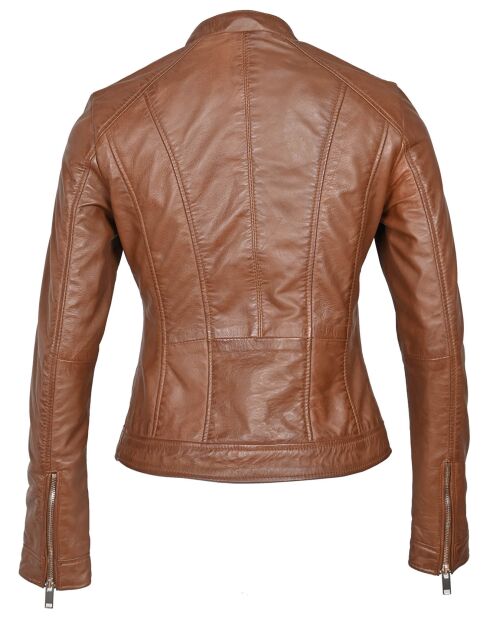 Veste en Cuir Josepha cognac