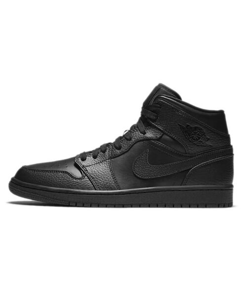 Baskets en Cuir Jordan 1 Mid noires