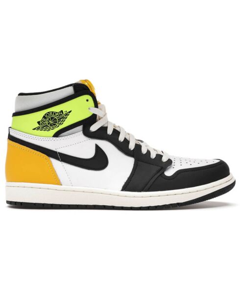 Baskets en Cuir Air Jordan 1 High Og Vault blanc/noir/vert fluo/jaune