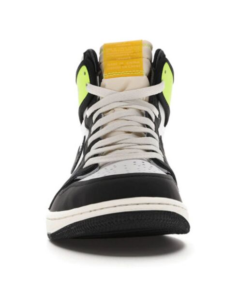 Baskets en Cuir Air Jordan 1 High Og Vault blanc/noir/vert fluo/jaune