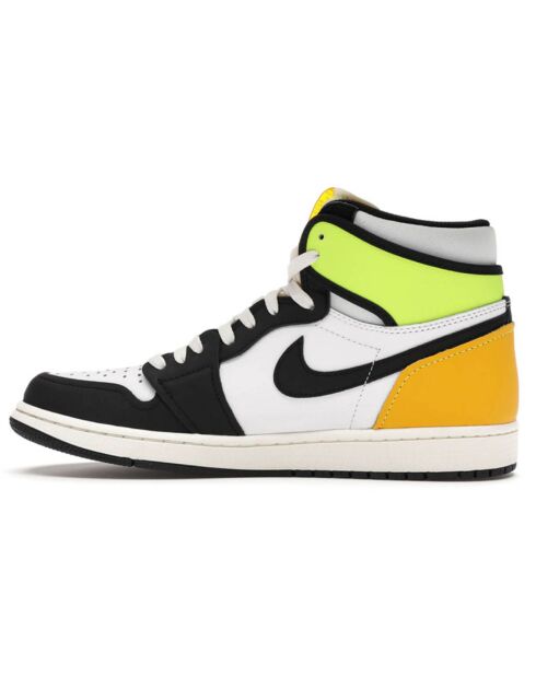 Baskets en Cuir Air Jordan 1 High Og Vault blanc/noir/vert fluo/jaune