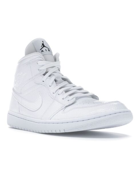 Air Jordan 1Mid Weiße Ledersneaker