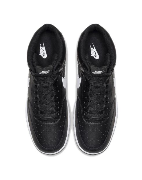 Baskets en Cuir Court Vision Mid noir/blanc