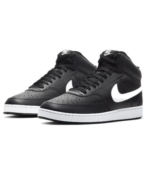 Baskets en Cuir Court Vision Mid noir/blanc