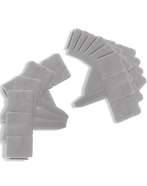20 bordurettes imitation pierre grises - 25.5x1x23cm