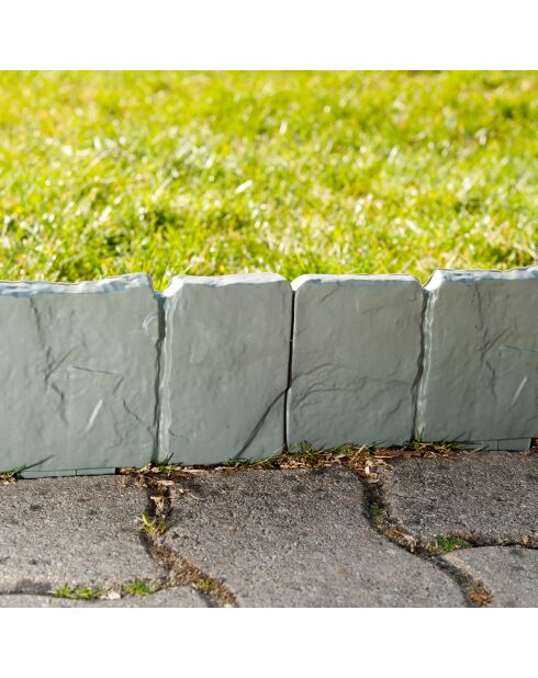 20 bordes de imitación de piedra gris, 25,5 x 1 x 23 cm