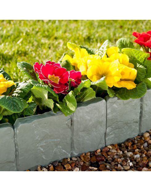 20 bordurettes imitation pierre grises - 25.5x1x23cm