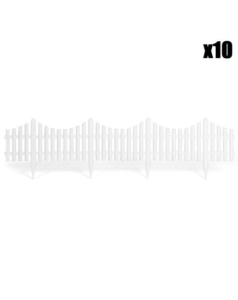 10 bordes blancos de plástico blando, 60 x 32,5 cm