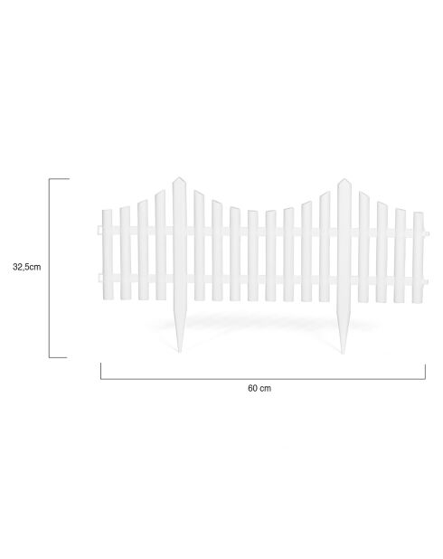 10 bordes blancos de plástico blando, 60 x 32,5 cm