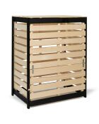 Composteur en bois noir/beige - 80x50x100 cm