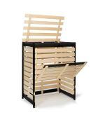 Composteur en bois noir/beige - 80x50x100 cm