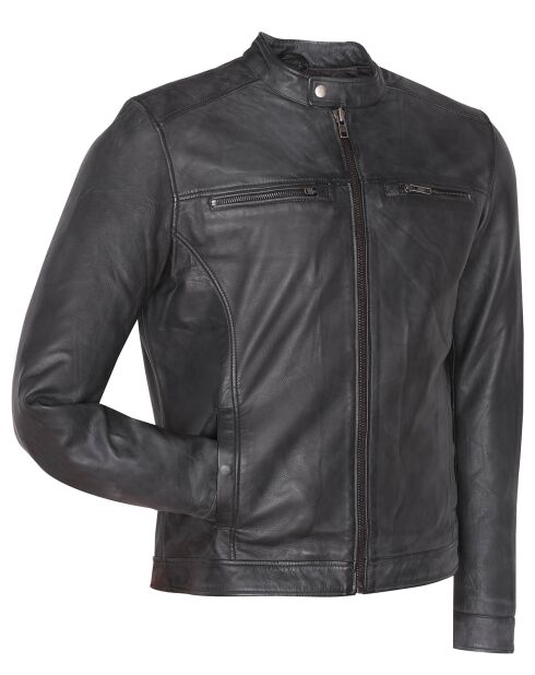 Veste en Cuir Corto noire