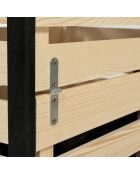 Composteur en bois noir/beige - 80x50x100 cm