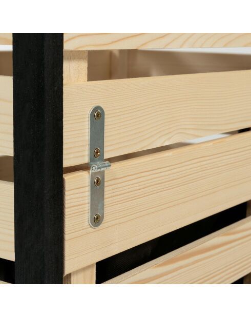 Composteur en bois noir/beige - 80x50x100 cm