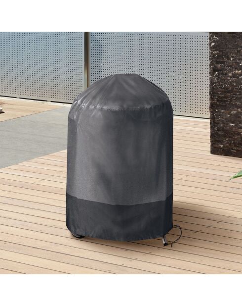 Housse de protection pour barbecue rond gris/noir - 70x80 cm