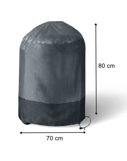 Housse de protection pour barbecue rond gris/noir - 70x80 cm