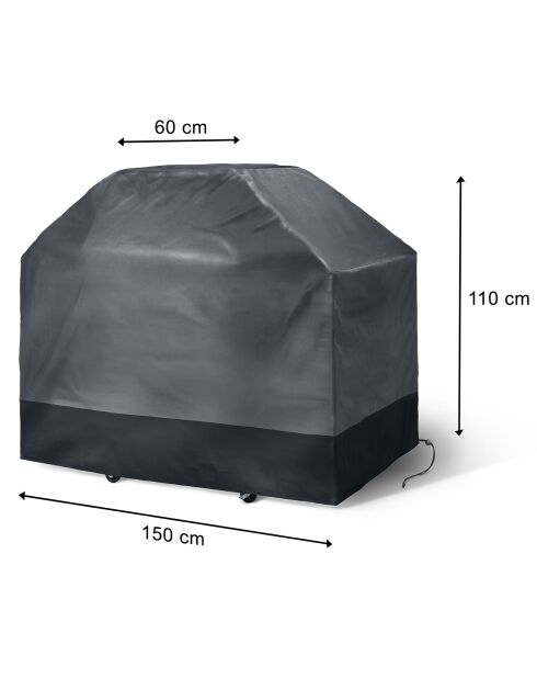 Housse de protection pour barbecue xxl gris/noir - 150x60x110 cm