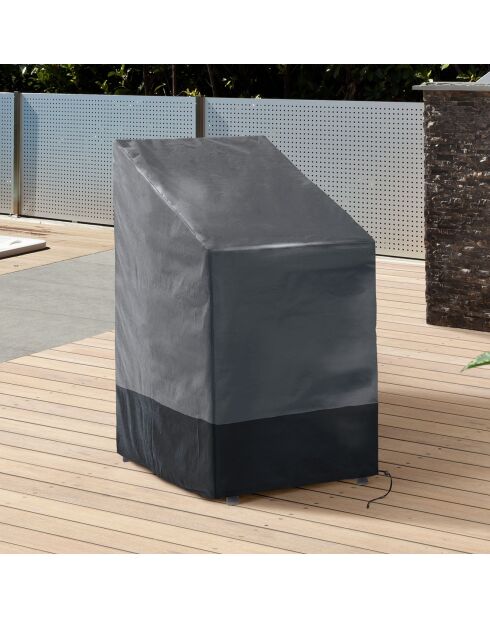 Housse de protection pour chaises empilables gris/noir - 70x70x120 cm