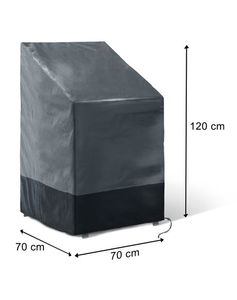 Housse de protection pour chaises empilables gris/noir - 70x70x120 cm