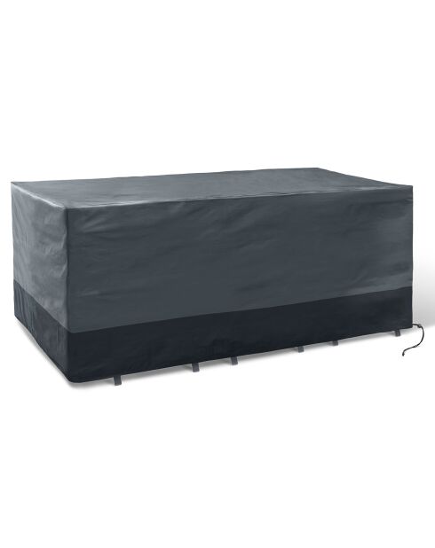 Housse de protection pour table rectangulaire + chaises gris/noir - 250x200x74 cm