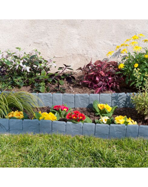 20 bordes de imitación de piedra gris, 25,5 x 1 x 23 cm
