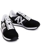 Baskets en Velours de Cuir Damian noir/blanc