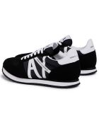 Baskets en Velours de Cuir Damian noir/blanc