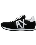 Baskets en Velours de Cuir Damian noir/blanc