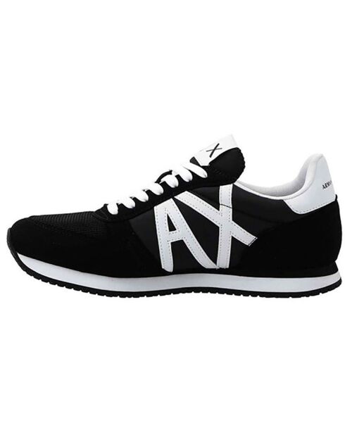 Baskets en Velours de Cuir Damian noir/blanc