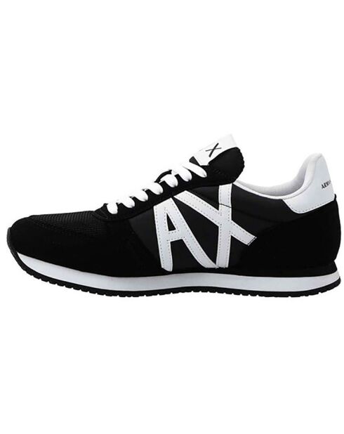 Baskets en Velours de Cuir Damian noir/blanc