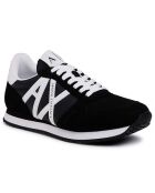 Baskets en Velours de Cuir Damian noir/blanc