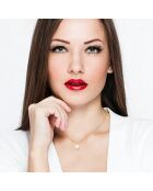 Collier Prestige Or Jaune Diamant 0.02 ct & Perle d'Eau Douce ronde blanc naturel