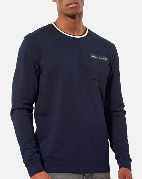 Camiseta azul jaspeada Berto