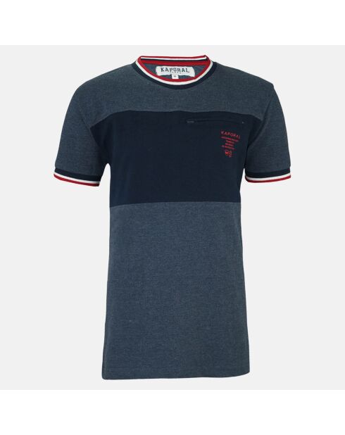 T-Shirt en Coton mélangé Manches Courtes bleu marine