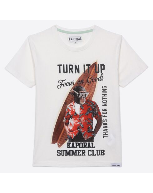 T-Shirt en Coton Manches Courtes écru
