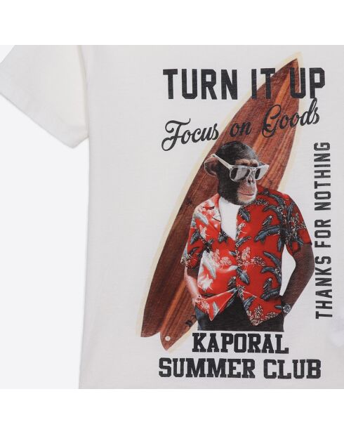 T-Shirt en Coton Manches Courtes écru