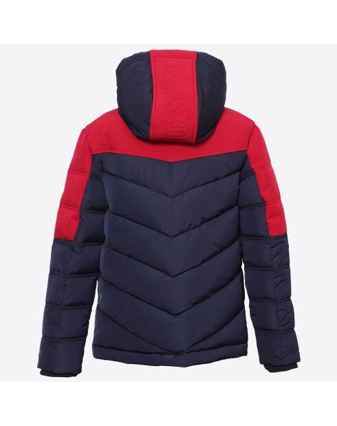 Doudoune à capuche Omega Bicolore bleu/rouge