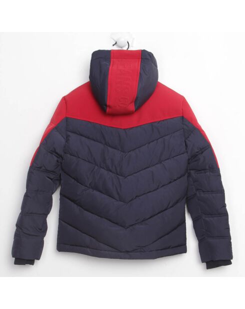 Doudoune à capuche Omega Bicolore bleu/rouge