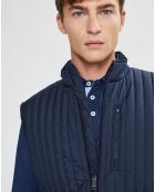 Blouson sans manches dos maille bleu